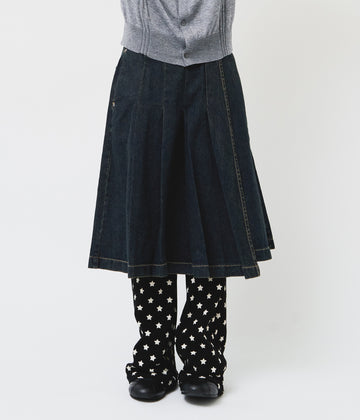 (W) Osaki Pleats Denim Skirt